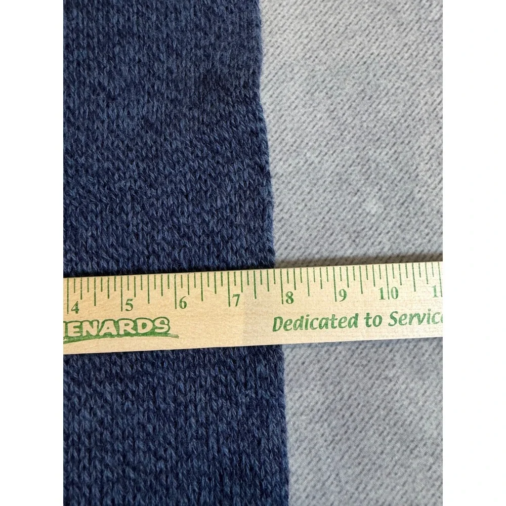 Vintage Eddie Bauer Blue Wool Blend Knit Fringed Scarf Made in USA WPL7503